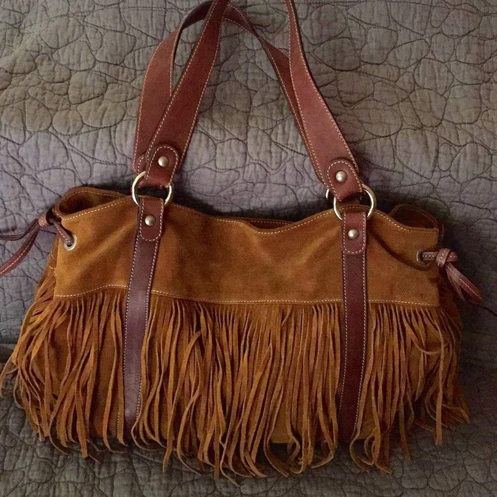 🌺Cavalcanti Italian Suede Fringe Hobo Bag
